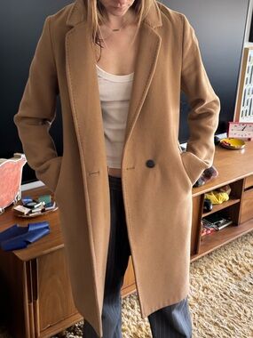Aritzia Camel Camel Wool-Blend Long Coat